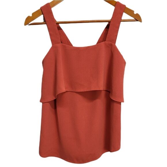 Ann Tylor Women's Ruffled Orange Top Size XXSP - Picture 1 of 5